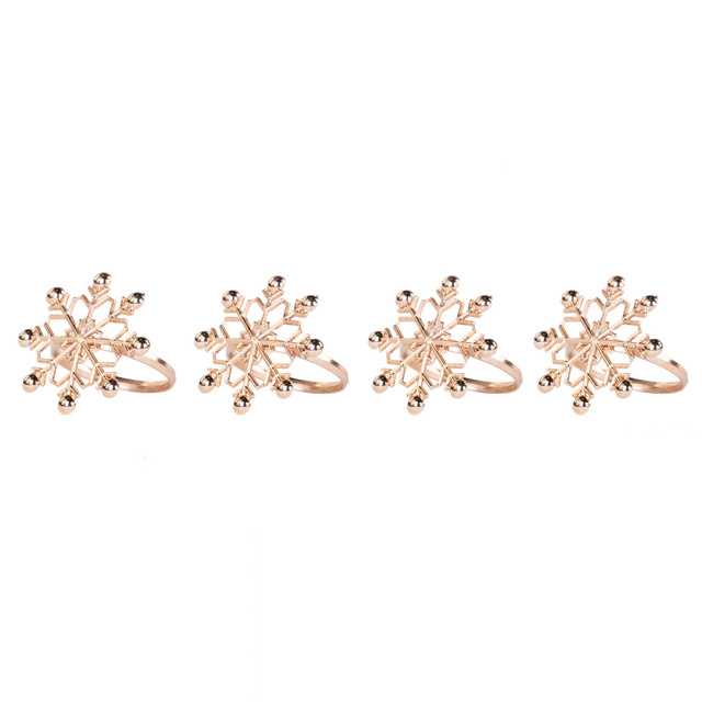 Ineluri aurii pentru șervețele cu motiv sărbătoresc, 4 buc.