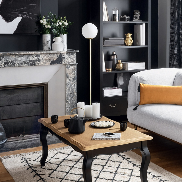 Lampa de podea cu abajur rotund, metal, 134 cm