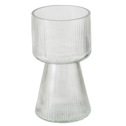 Vaza din sticla Imano, sticla canelata, 18 cm