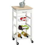 Bar de bucătărie pe trei niveluri cu suport pentru sticle și sertar, alb, Kesper