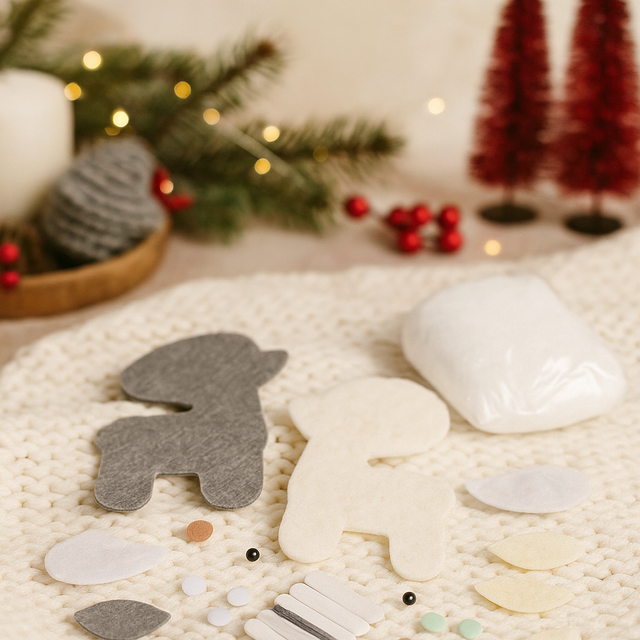 Set DIY pentru crearea de decorațiuni, 2 reni