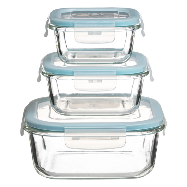 Caserole pentru alimente, 3 bucati, cu capac