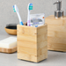 Pahar pentru periuțe de dinți din bambus, 8 x 6 x 12 cm