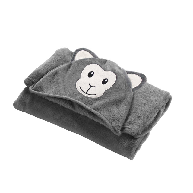 Patura cu gluga si broderie, 100 x 120 cm