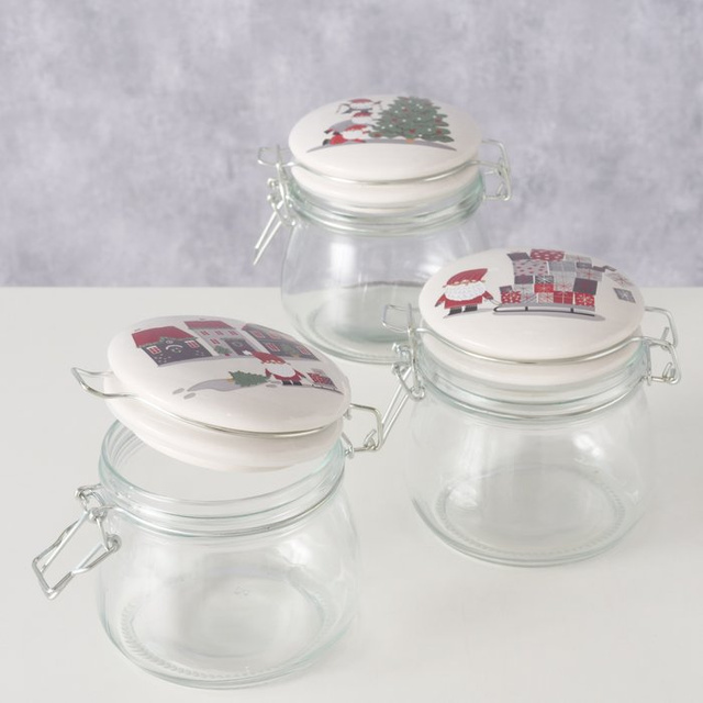 Borcan cu capac din porțelan MONTI, 450 ml