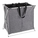 Coș de rufe din material textil DUO cu 2 compartimente, recipient pliabil cu cadru din aluminiu - 2 x 60 l, 57 x 59 x 38 cm, WENKO