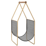 Suport reviste metalic FASHION, cu maner din lemn