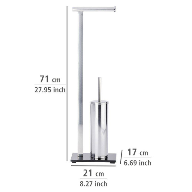 Perie WC cu suport hartie igienica LAVA , 2 în 1, WENKO
