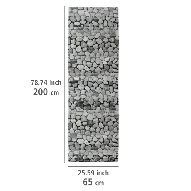 Covor antiderapant SASSI, 65 x 200 cm, model din piatra, WENKO