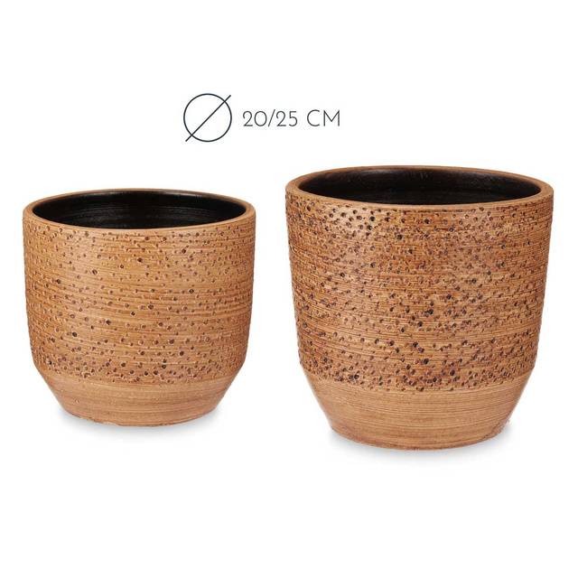 Ghivece de flori din ceramica DOTS&LINES, 2 buc: Ø 20 cm și Ø 25 cm