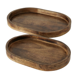 Set 2 tavi  decorative  Ovolio din  lemn de mango