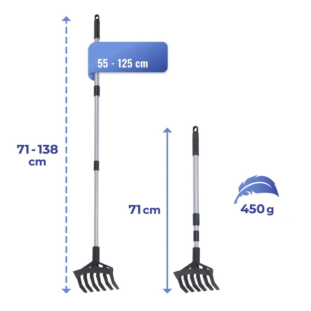 Cultivator manual cu maner telescopic, 2-in-1, Maximex
