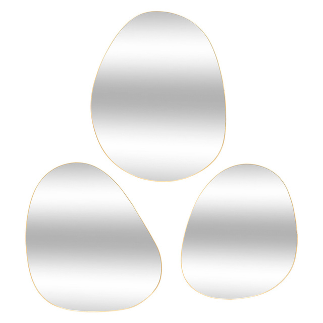Oglinzi in forme neregulate LIDA, in rame aurii, 3 bucati
