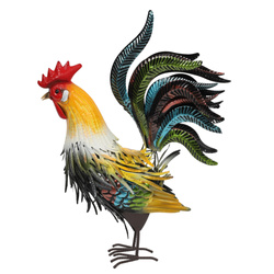 Figurină de grădină metalică a unui cocoș, 40 cm