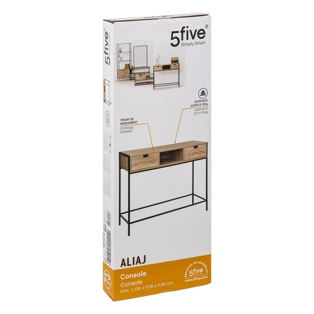 Consola, lemn si metal