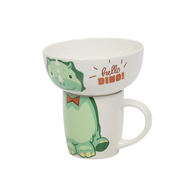 Set cadou pentru copii: bol și cană din porțelan, 600 ml + 360 ml