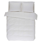 Set de lenjerie din satin de bumbac în nuanța albă, 200 x 220 cm, Essenza