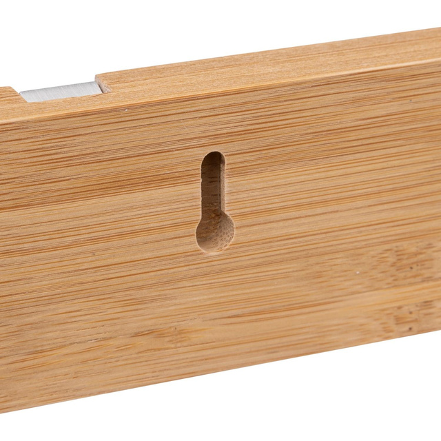 Cuier de perete din bambus cu 6 carlige, 59,5 cm