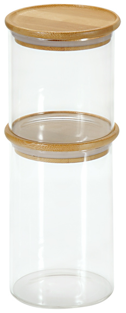 Recipient din sticlă cu capac de bambus, 500 ml, KESPER