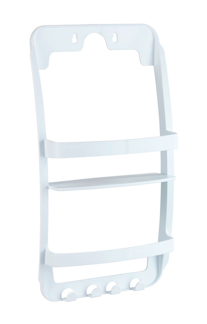 Raft universal pentru baie - raft de montat pe cabină sau ușă în baie, WENKO, alb