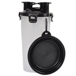 Set de voiaj pentru caine si pisica, sticla de apa si mancare + bol pliabil