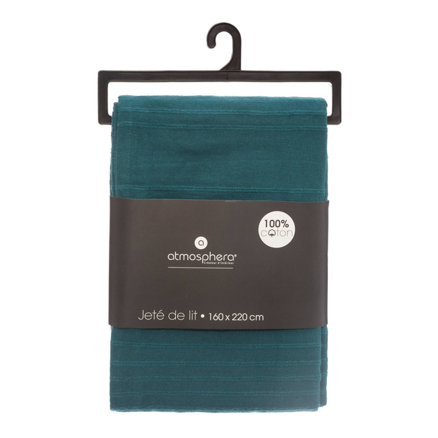 Cuvertura de pat cu franjuri PEACOCK, 160 x 220 cm, verde