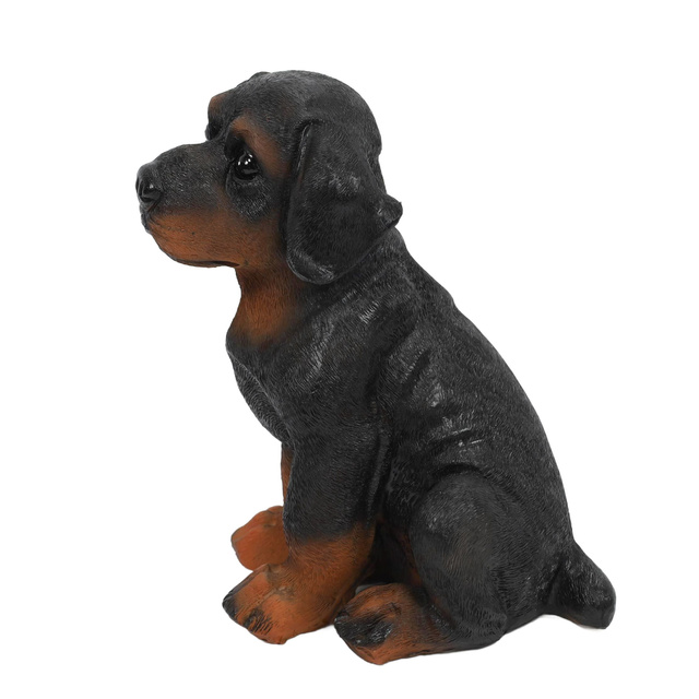 Figurina de gradina a unui caine, inaltime 27 cm, din piatra artificiala