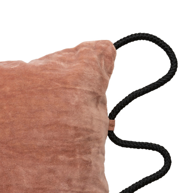 Pernă din velur cu frânghie Bli 40 x 40 cm