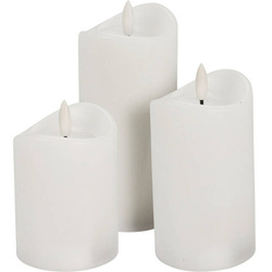 Lumânări din ceară cu flacără LED, 3 buc.