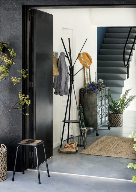 Cuier cu 9 brate, 5five Simple Smart, Negru, Metal, 180 cm