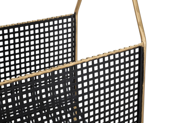 Suport reviste metalic FASHION, cu maner din lemn