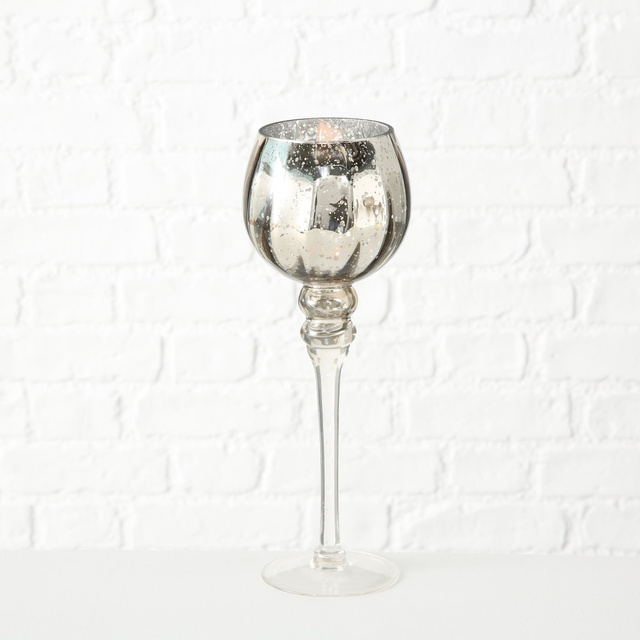 Set 3 sfeșnice din sticlă, pahare înalte, șampanie