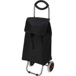 Cos de cumparaturi cu roti si maner confortabil, negru, 30 l
