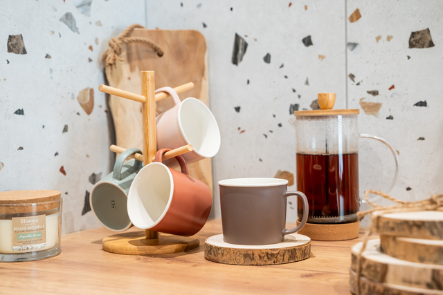 Presa franceza cu capac din bambus, 1L