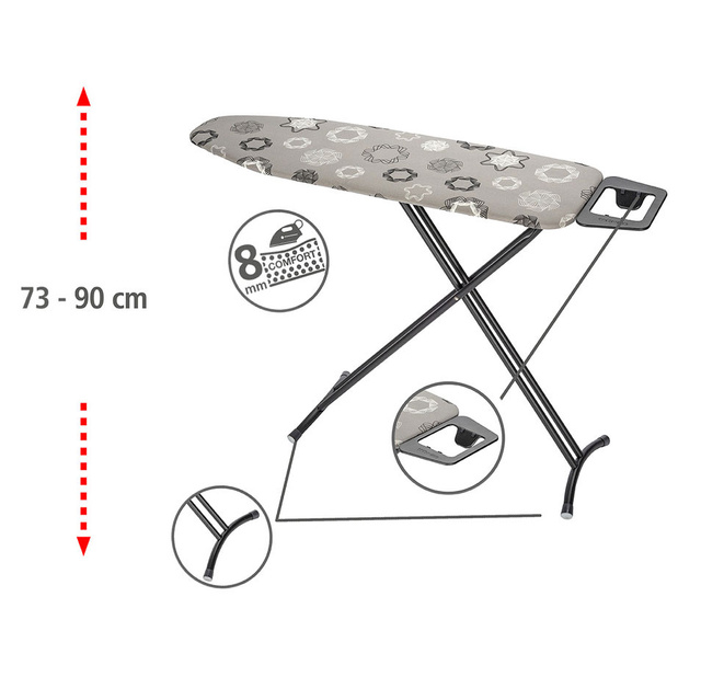 Masă de călcat CLASSIC BLACK, Gri,120 x 38 cm, WENKO