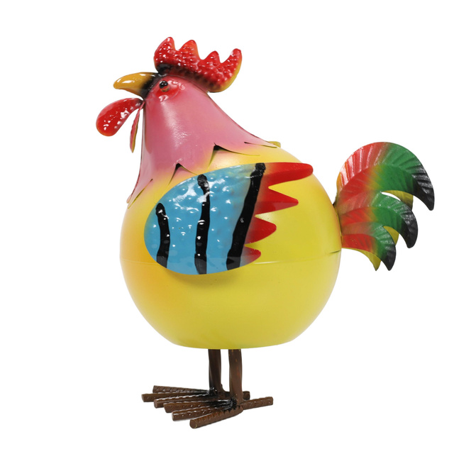 Figurină colorată de cocoș din metal, 21 x 25 x 28 cm