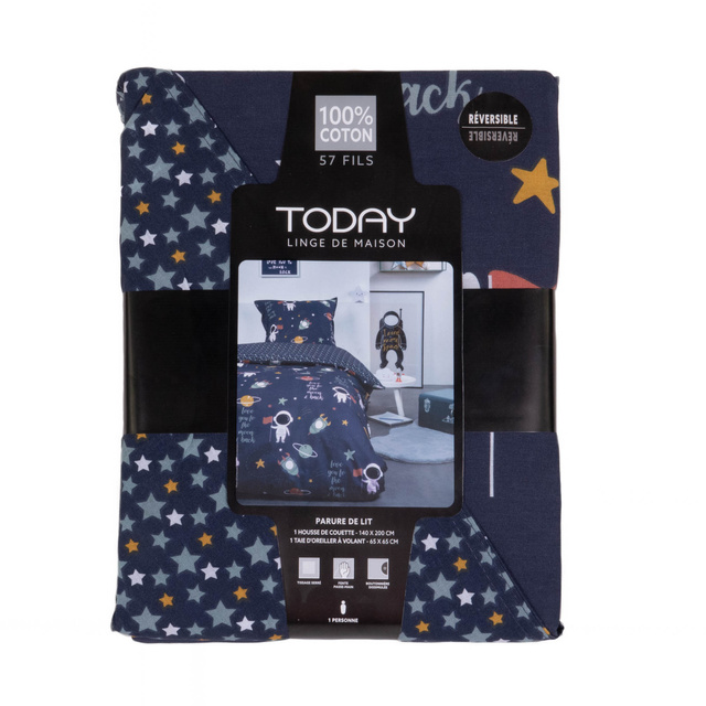 Lenjerie de pat pentru copii ASTRONAUT, 100% bumbac, 140 x 200 cm