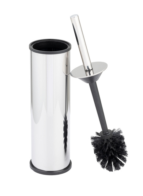 Perie de toaleta cu recipient etans din otel inoxidabil OLMEDO, Ø 8,5 cm
