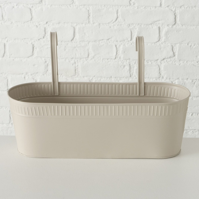 Ghiveci metalic Tamina, 43 x 19 cm, bej