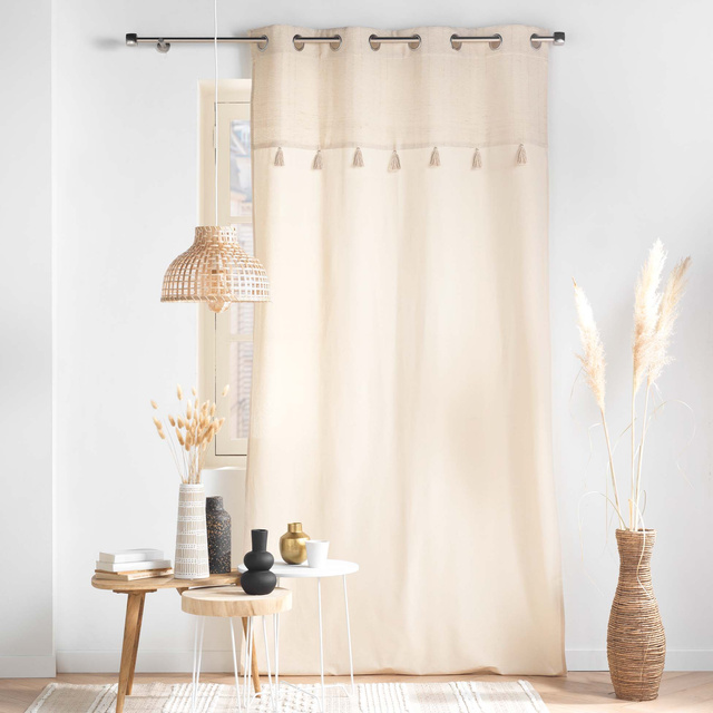 Perdea boho cu ciucuri, IZIGOLD, 140 x 240 cm