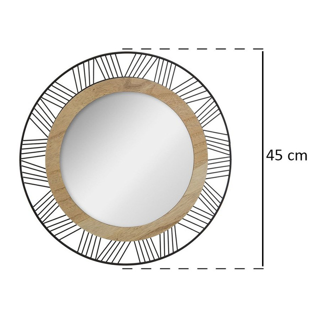 Oglindă decorativă în cadru metalic, Ø 45 cm