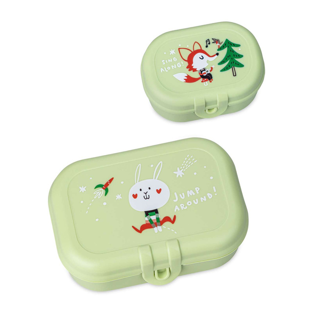 Set: sticlă de apă 200 ml și cutie de prânz HOP ON AT HOME, 3 piese, KOZIOL