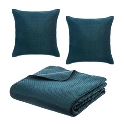 Cuvertură de pat DOLCE 240 x 260 cm, 2 fețe de pernă, culoare marină