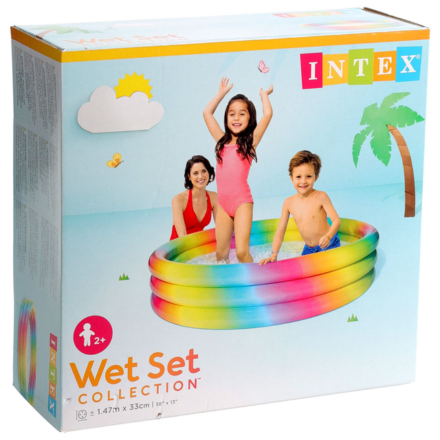 Piscina gonflabila RAINBOW pentru copii, Ø 147 x 33 cm, INTEX