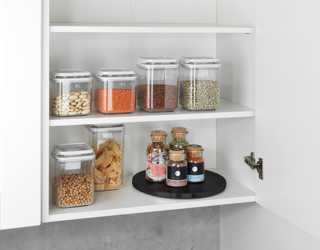 Organizer pentru bucătărie, LAZY SUSAN, metalic, Ø 26,5 cm, WENKO, negru