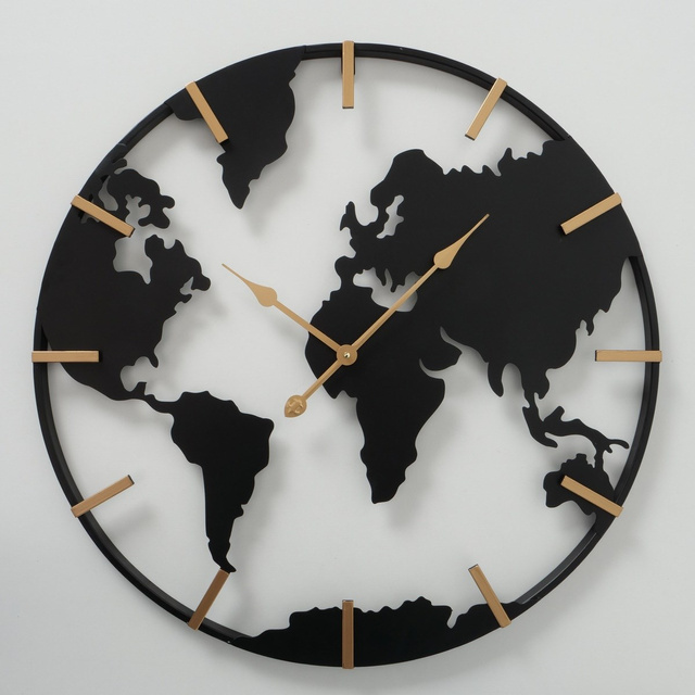 Ceas de perete Union, metal cu limbile aurii