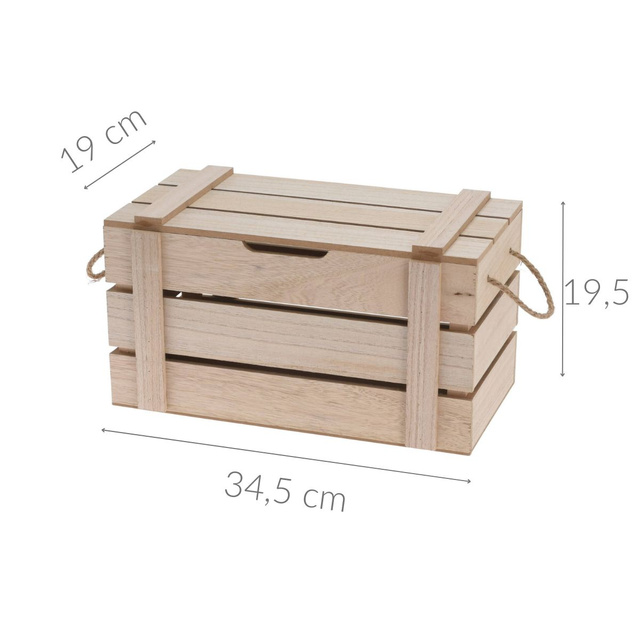 Cutie decorativă din lemn cu capac și mânere