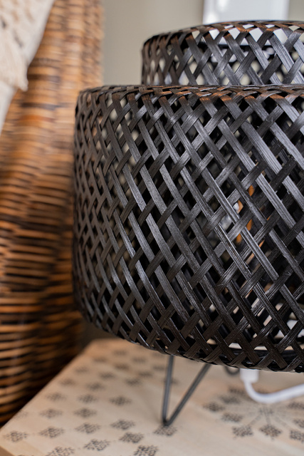 Veioza boho LIBY, impletitura din bambus, 25 cm