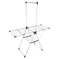 Uscător de rufe pliabil, cu bară specială pentru uscarea cămășilor