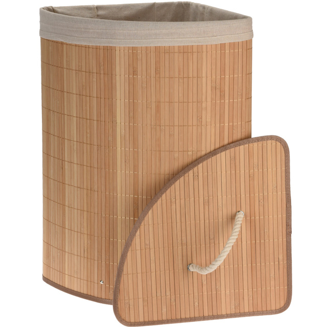 Coș de rufe din bambus în stil scandinav, 72 l